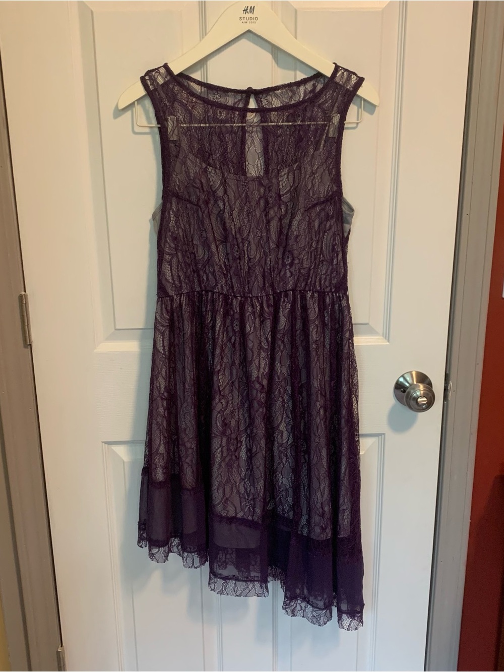 Ryu Purple Lace Midi Dress